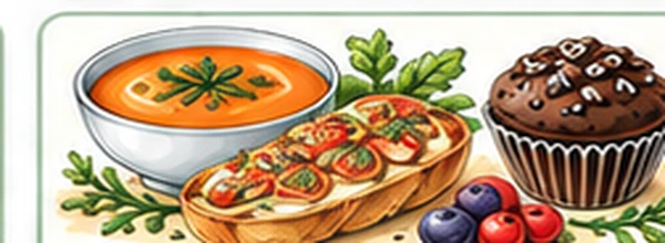 Hand-drawn starters snacks and desserts