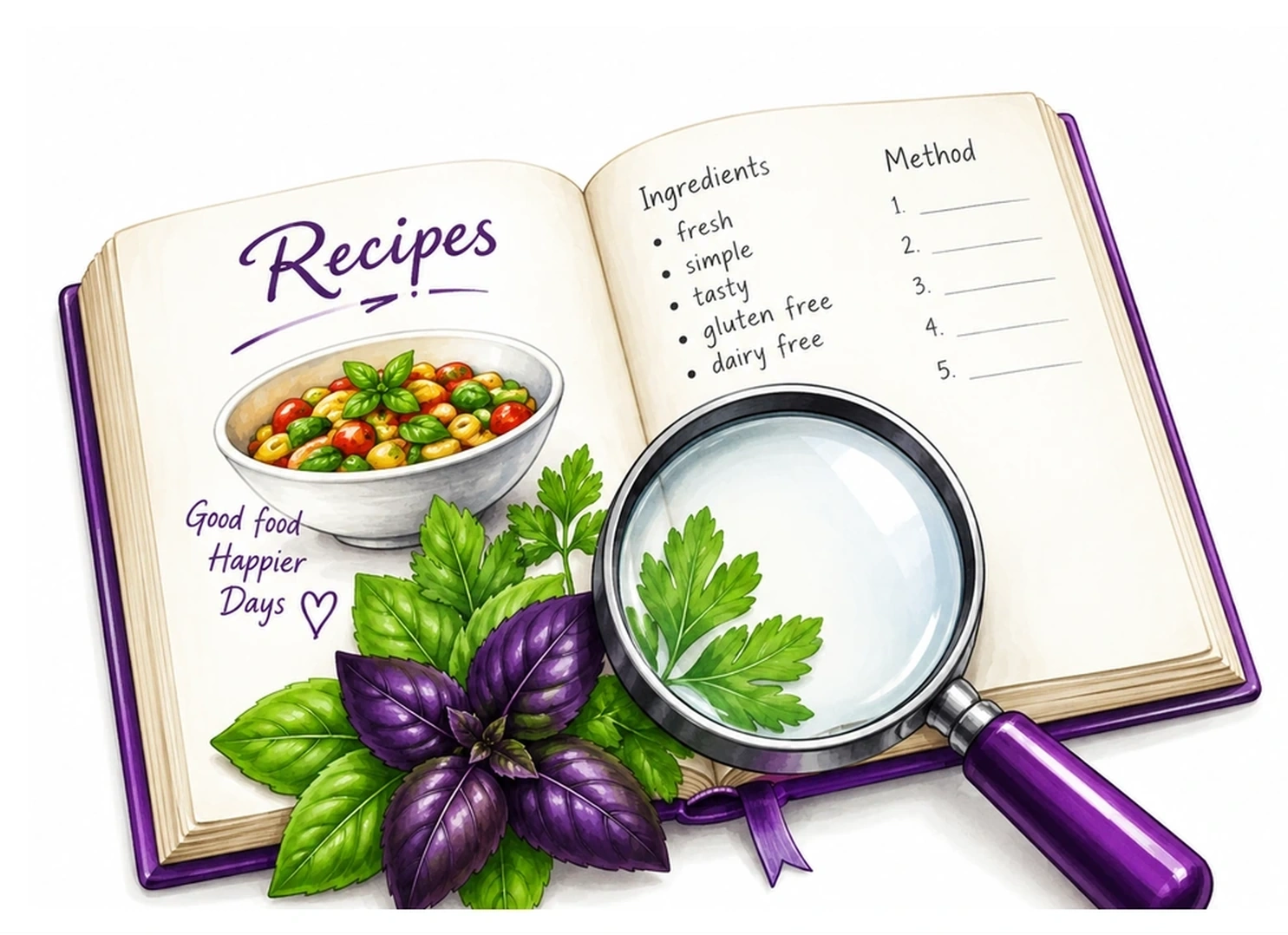Search recipes illustration