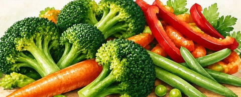 Vegetable cooking guide artwork
